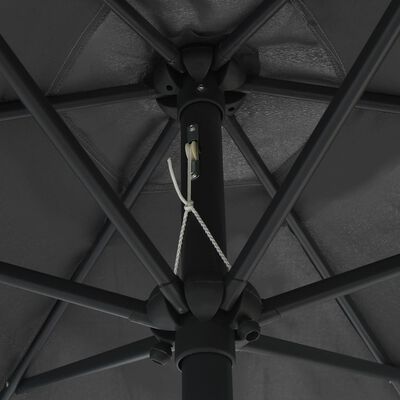 vidaXL udendørs parasol med aluminiumsstang 270x246 cm antracitgrå