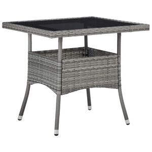 vidaXL udend&oslash;rs spisebord polyrattan og glas gr&aring;