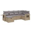 vidaXL havesofas&aelig;t 6 dele med hynder polyrattan beige