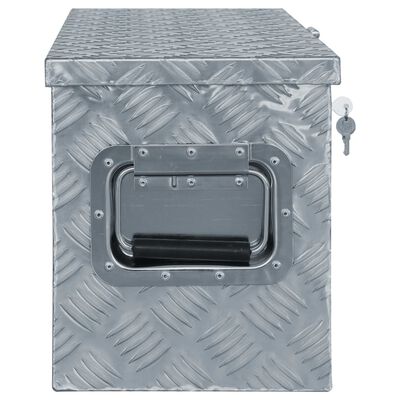 vidaXL aluminiumskasse 80,5 x 22 x 22 cm sølvfarvet
