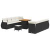 vidaXL Havesofa S&aelig;t 11 stk. Sort polyrattan