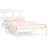 vidaXL sengeramme 135x190 cm dobbelt massivt fyrretr&aelig; hvid