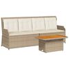 vidaXL lounges&aelig;t til haven 3 dele med hynder polyrattan beige