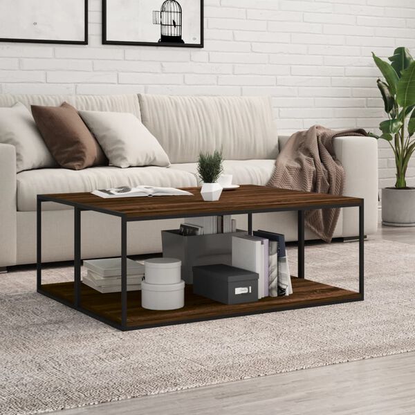 vidaXL væghylder 4 stk. 100x40x1,5 cm konstrueret træ brunt egetræ