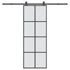 vidaXL skyded&oslash;r med hardwares&aelig;t 76x205 cm sikkerhedsglas aluminium