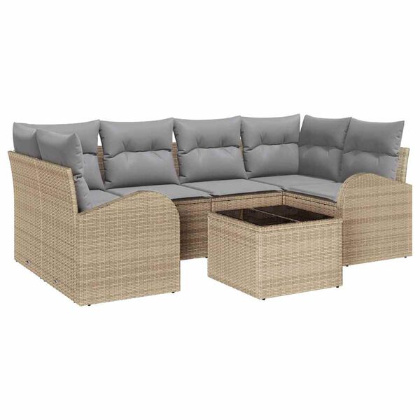 vidaXL Havesofa S&aelig;t Beige 55 x 55 x 37 cm polyrattan