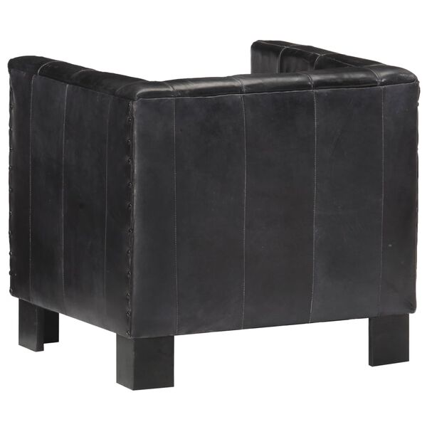 vidaXL l&aelig;nestol &aelig;gte l&aelig;der sort