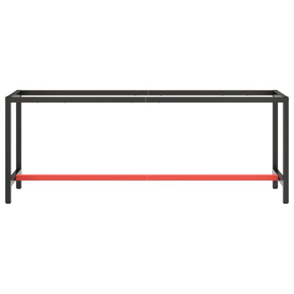 vidaXL stel til arbejdsb&aelig;nk 210x50x79 cm metal mat sort og mat r&oslash;d