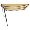 vidaXL markise m. LED + vindsensor 600x300 cm automatisk gul/hvid