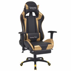 vidaXL Gaming Stol Guld 70 x 71 x 136 cm Kunstl&aelig;der