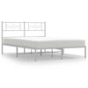 vidaXL sengeramme med sengegavl 140x200 cm metal hvid