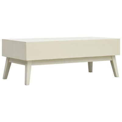 vidaXL sofabord med 2 skuffer 110 x 50 x 40 cm træ udskåret design grå