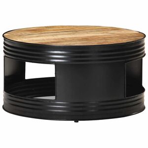 vidaXL sofabord 68x68x36 cm massivt ru mangotr&aelig; sort