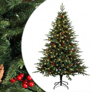 vidaXL Kunstigt Hinged Juletr&aelig; 120 cm 150 LED'er Varm hvid