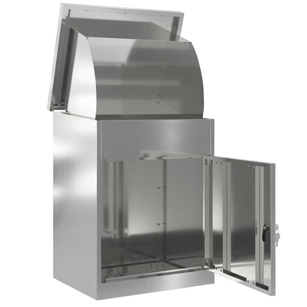 vidaXL Pakke drop boks Sort 47,5 x 38 x 59 cm Galvaniseret st&aring;l