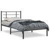 vidaXL sengeramme med sengegavl 100x200 cm metal sort