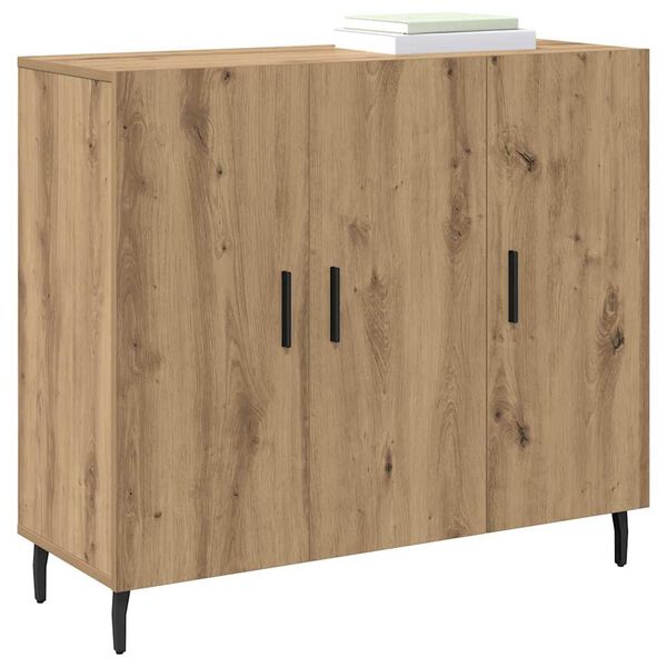 vidaXL Sideboard Artisan Egetr&aelig; 90 x 34 x 80 cm Konstrueret tr&aelig;
