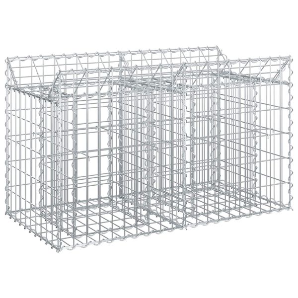 vidaXL Gabion h&oslash;jbed S&oslash;lv 100 x 50 x 60 cm Galvaniseret st&aring;l