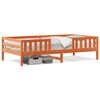 vidaXL sengeramme uden madras 100x200 cm massivt fyrretr&aelig; gyldenbrun