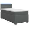 vidaXL Box Spring Seng med Madras og LED M&oslash;rkegr&aring; 80 x 200 cm Stof