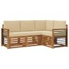 vidaXL Udend&oslash;rs sofagruppe 4 stk. Naturlig og Beige Polyester