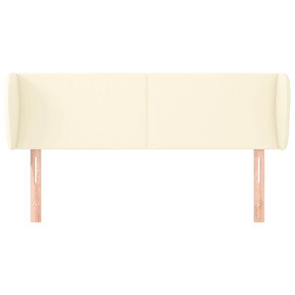 vidaXL sengegavl med kanter 147x23x78/88 cm kunstl&aelig;der cremefarvet