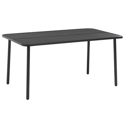 vidaXL udendørs spisebordssæt 7 dele stål mørkegrå