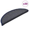 vidaXL trappem&aring;tter 30 stk. 56x17x3 cm m&oslash;rkegr&aring; og bl&aring; halvrunde