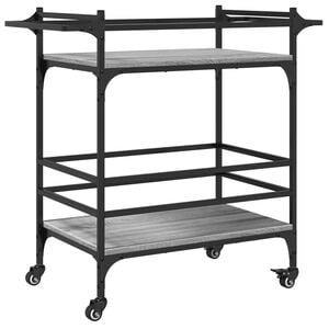 vidaXL k&oslash;kkenvogn 82x40x78,5 cm konstrueret tr&aelig; gr&aring; sonoma-eg
