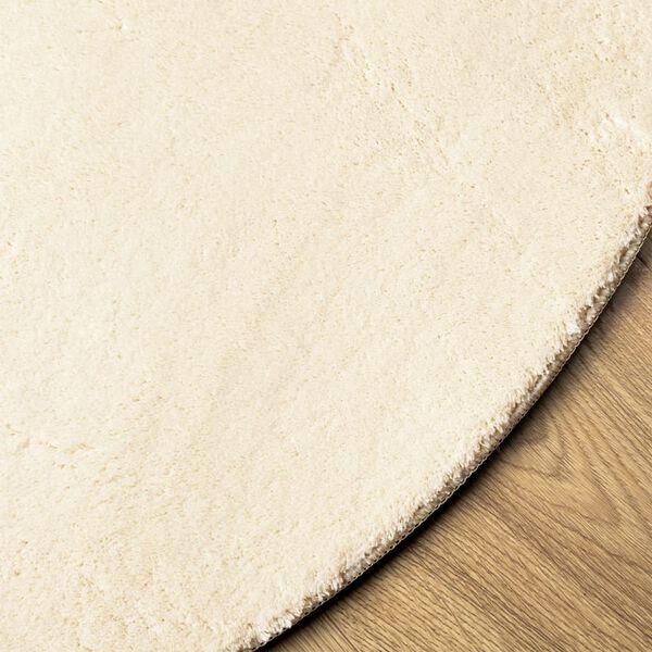 vidaXL gulvt&aelig;ppe HUARTE &Oslash; 80 cm kort luv og vaskbart cremefarvet