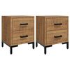 vidaXL sengeborde 2 stk. 36x30x45 cm massivt fyrretr&aelig;