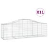 vidaXL buede gabionkurve 11 stk. 200x50x60/80 cm galvaniseret jern