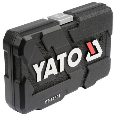 YATO værktøjssæt 56 dele metal sort