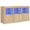 vidaXL sk&aelig;nk med LED-lys 123x37x67 cm sonoma-eg