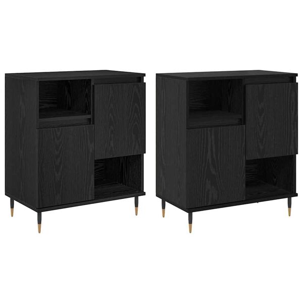 vidaXL Sideboards 2 pcs Sort eg 120 x 35 x 70 cm Konstrueret tr&aelig;