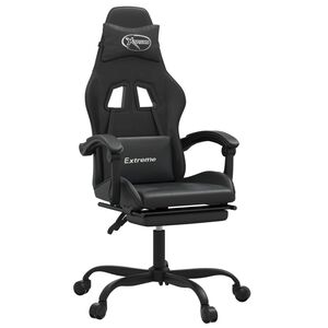 vidaXL gamingstol med fodst&oslash;tte kunstl&aelig;der sort