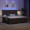 vidaXL LED Box Spring Bed med madras M&oslash;rk Brun 200 x 200 cm Stof