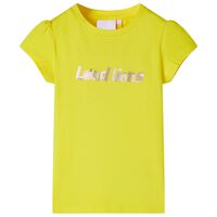 T-shirt til børn str. 92 med flæser lysegul