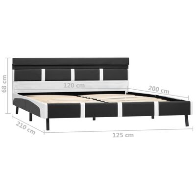 vidaXL sengestel med LED 120x200 cm kunstlæder grå