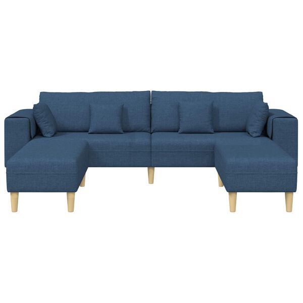 vidaXL Sofa med pude 3 pcs Bl&aring; Stof