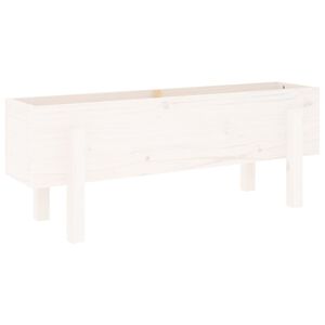 vidaXL h&oslash;jbed 101x30x38 cm massivt fyrretr&aelig; hvid
