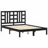 vidaXL sengeramme 135x190 cm Double massivt fyrretr&aelig; sort