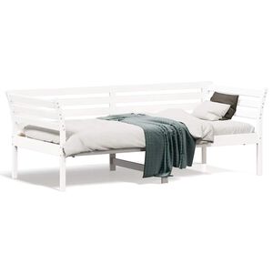 vidaXL daybed med reol uden madras 75x190 cm massivt fyrretr&aelig; hvid