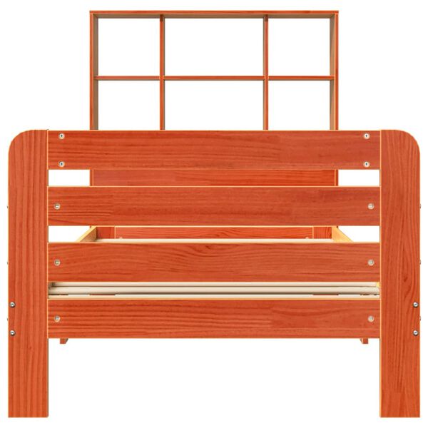 vidaXL sengeramme uden madras 90x190 cm massivt fyrretr&aelig; gyldenbrun