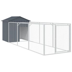 vidaXL hundehus med tag 117x405x123 cm galvaniseret st&aring;l antracitgr&aring;
