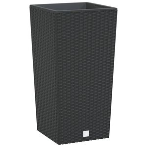 vidaXL plantekrukke 11/26,5 l udtagelig indsats PP rattanlook antracit