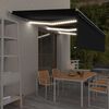 vidaXL markise m. gardin + LED 6x3 m manuel betjening antracitgr&aring;