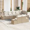 vidaXL Havesofa S&aelig;t med pude 9 pcs Beige og creme polyrattan