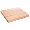 vidaXL bordplade til badev&aelig;relse 40x40x(2-4) cm massivt tr&aelig; lysebrun