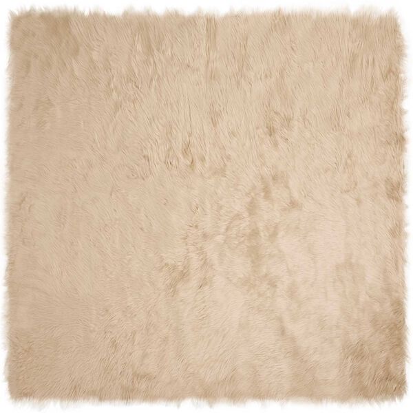 vidaXL Kunstpels F&aring;rskind T&aelig;ppe Tafalla Beige 120 x 120 cm Polyester